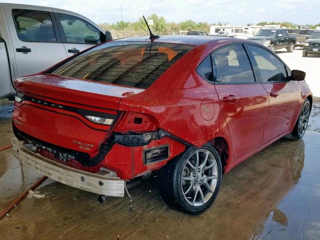 1C3CDFBBXED767474 - 2014 DODGE DART SXT RED photo 4