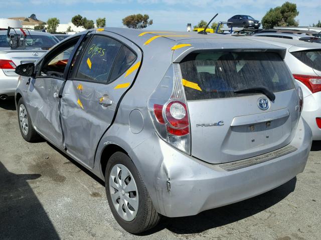 JTDKDTB30C1507646 - 2012 TOYOTA PRIUS C SILVER photo 3