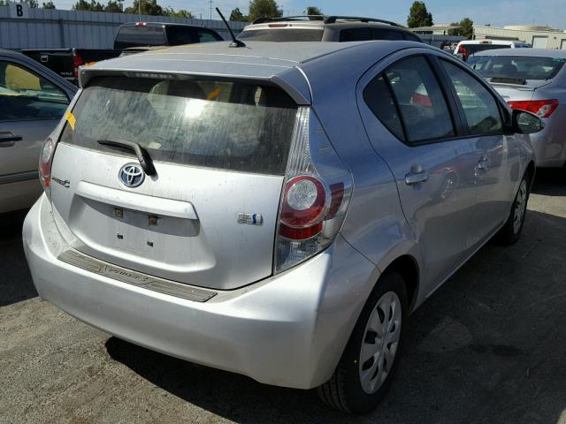 JTDKDTB30C1507646 - 2012 TOYOTA PRIUS C SILVER photo 4