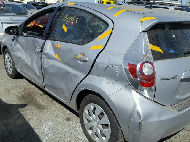 JTDKDTB30C1507646 - 2012 TOYOTA PRIUS C SILVER photo 9