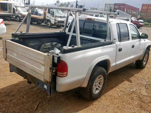 1B7GG2AN91S216466 - 2001 DODGE DAKOTA QUA WHITE photo 4