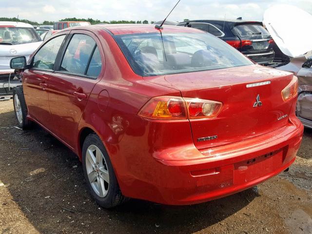 JA3AU26U38U040557 - 2008 MITSUBISHI LANCER ES RED photo 3