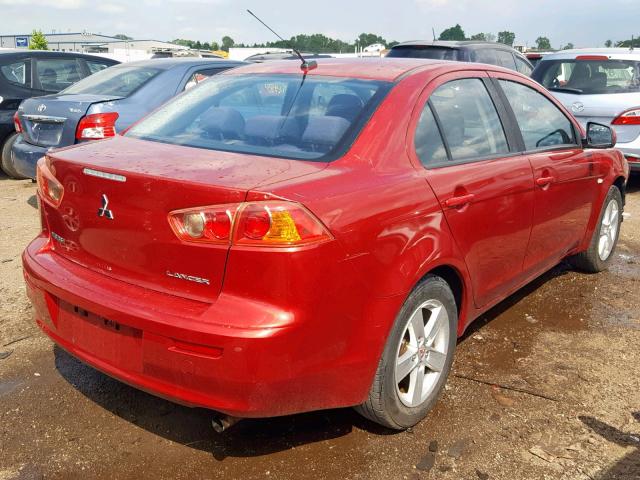 JA3AU26U38U040557 - 2008 MITSUBISHI LANCER ES RED photo 4