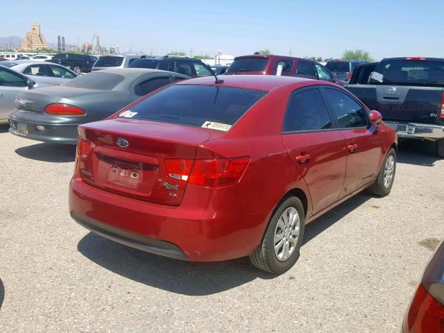 KNAFU4A24B5319314 - 2011 KIA FORTE EX RED photo 4