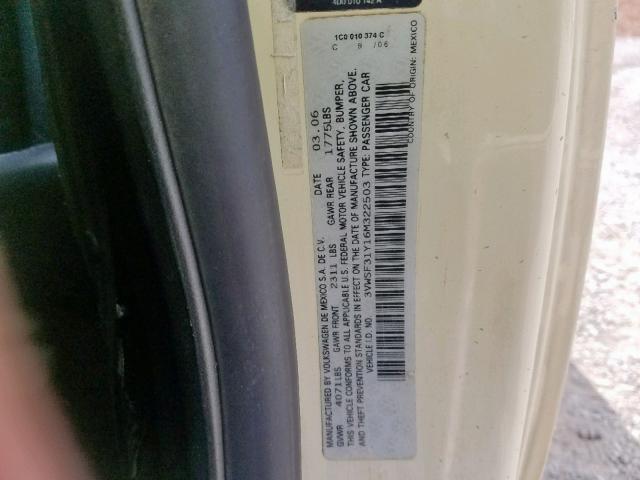 3VWSF31Y16M322503 - 2006 VOLKSWAGEN NEW BEETLE Ağ foto 10