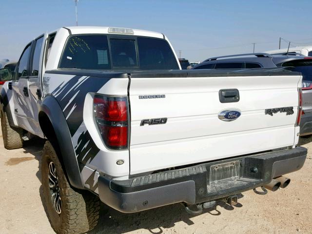 1FTFW1R66DFD42206 - 2013 FORD F150 SVT R WHITE photo 3
