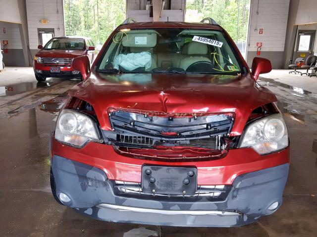 3GSCL33PX8S702351 - 2008 SATURN VUE XE RED photo 9