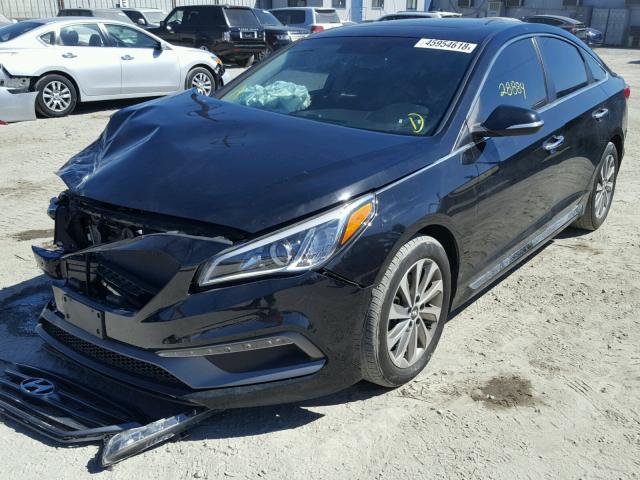 5NPE34AF2HH480449 - 2017 HYUNDAI SONATA SPO BLACK photo 2