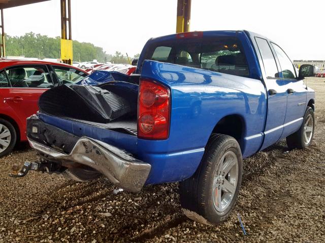 1D7HA18P27S226407 - 2007 DODGE RAM 1500 S BLUE photo 4