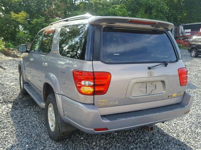 5TDBT48A22S136201 - 2002 TOYOTA SEQUOIA LI GRAY photo 3