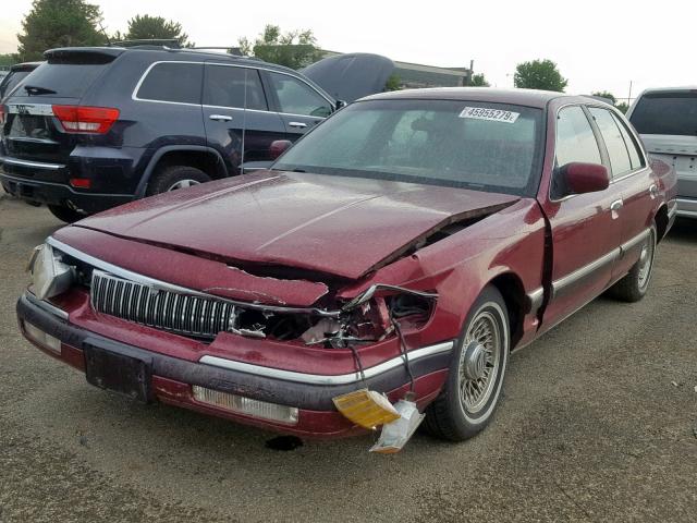 2MELM75W3PX675973 - 1993 MERCURY GRAND MARQ MAROON photo 2