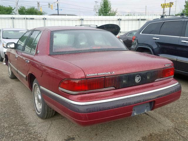 2MELM75W3PX675973 - 1993 MERCURY GRAND MARQ MAROON photo 3