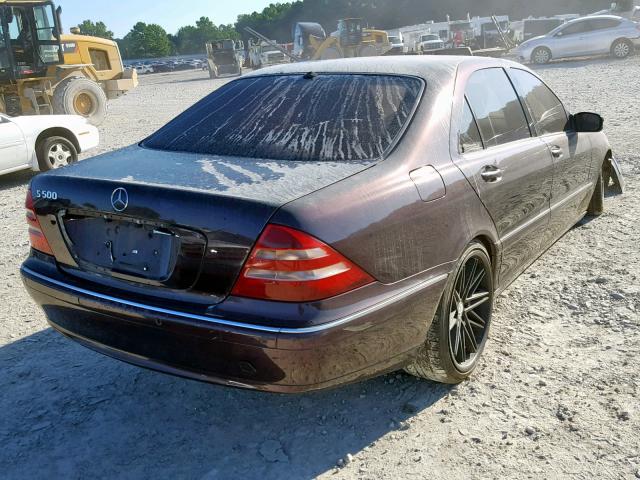 WDBNG75J7YA041435 - 2000 MERCEDES-BENZ S 500 MAROON photo 4