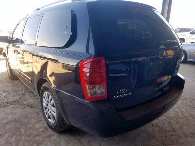 KNDMG4C77B6370665 - 2011 KIA SEDONA LX BLACK photo 3