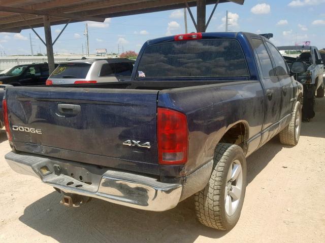 1D7HU18D34S594765 - 2004 DODGE RAM 1500 S BLUE photo 4