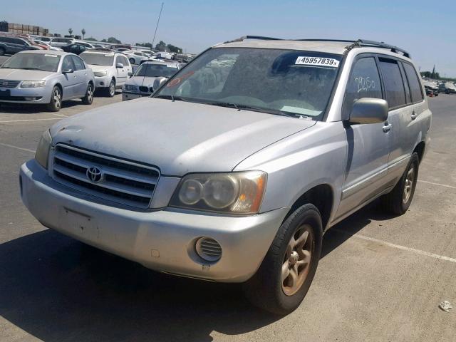 JTEGD21A610018389 - 2001 TOYOTA HIGHLANDER SILVER photo 2