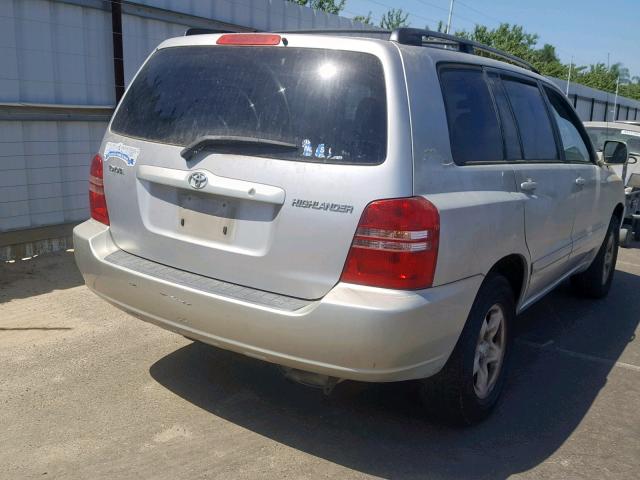 JTEGD21A610018389 - 2001 TOYOTA HIGHLANDER SILVER photo 4