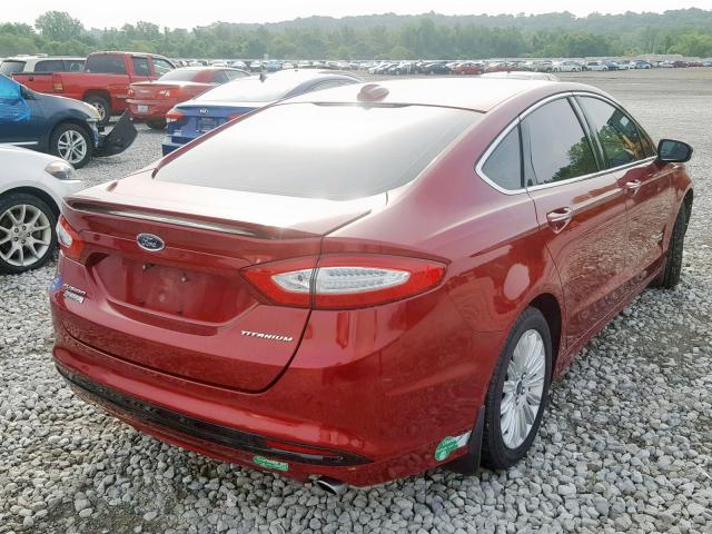 3FA6P0SU5DR303955 - 2013 FORD FUSION TIT RED photo 4