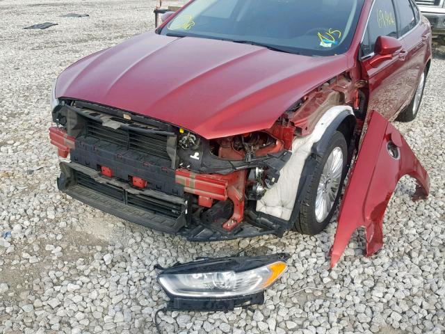 3FA6P0SU5DR303955 - 2013 FORD FUSION TIT RED photo 9