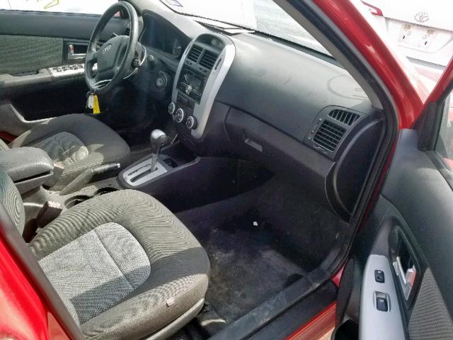 KNAFE242795025574 - 2009 KIA SPECTRA SX RED photo 5