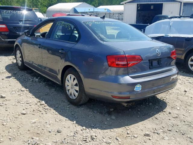 3VW2K7AJXFM279947 - 2015 VOLKSWAGEN JETTA BASE GRAY photo 3