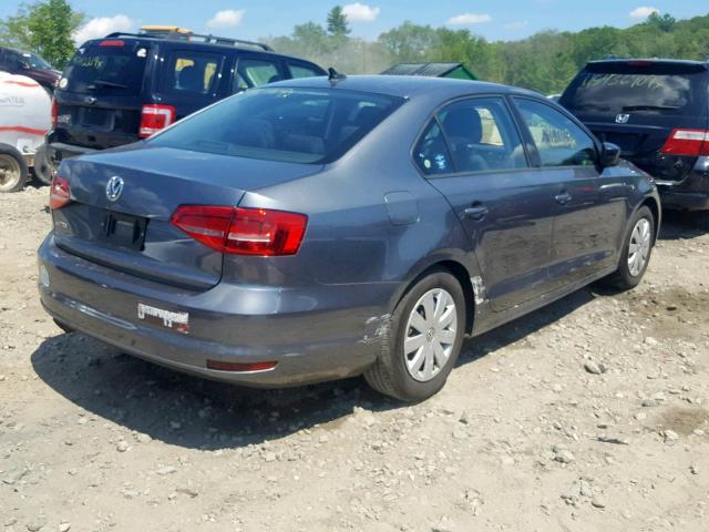 3VW2K7AJXFM279947 - 2015 VOLKSWAGEN JETTA BASE GRAY photo 4