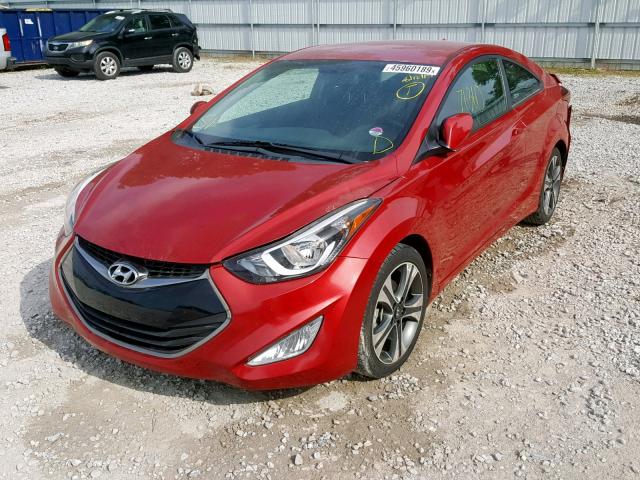 KMHDH6AH4EU029014 - 2014 HYUNDAI ELANTRA CO MAROON photo 2