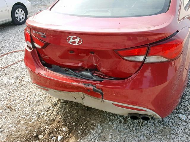 KMHDH6AH4EU029014 - 2014 HYUNDAI ELANTRA CO MAROON photo 9