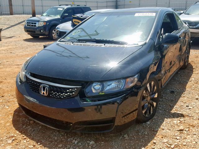 2HGFG12899H518407 - 2009 HONDA CIVIC EX BLACK photo 2