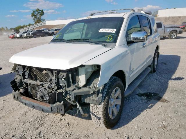 5N1AA08B15N739911 - 2005 NISSAN ARMADA SE WHITE photo 2