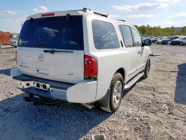 5N1AA08B15N739911 - 2005 NISSAN ARMADA SE WHITE photo 4