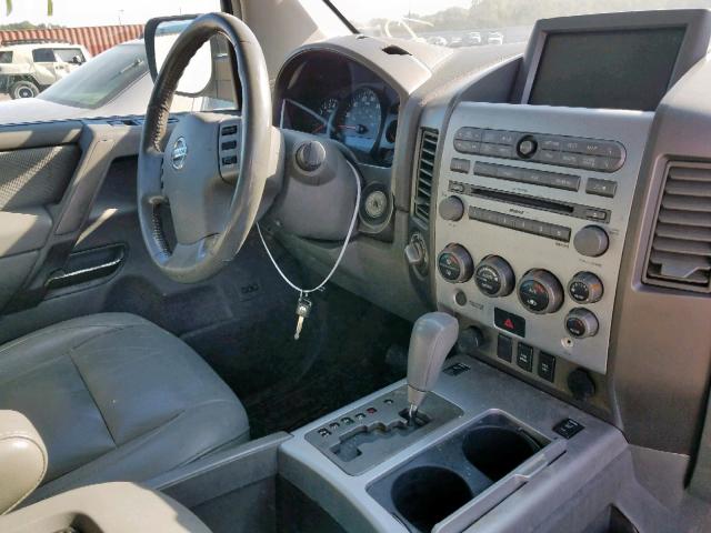 5N1AA08B15N739911 - 2005 NISSAN ARMADA SE WHITE photo 9