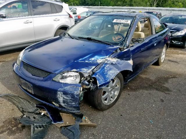 1HGEM21913L084174 - 2003 HONDA CIVIC EX BLUE photo 2