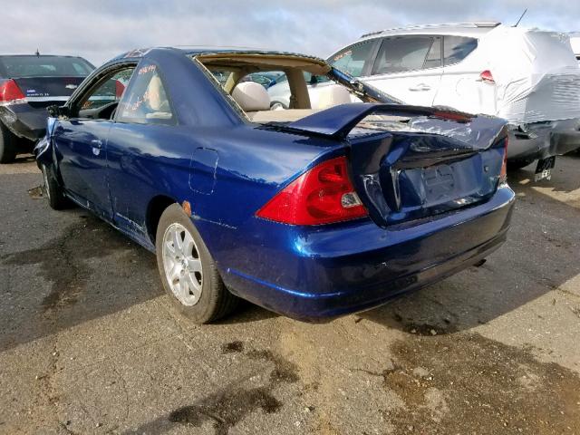 1HGEM21913L084174 - 2003 HONDA CIVIC EX BLUE photo 3