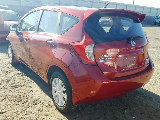 3N1CE2CPXFL431706 - 2015 NISSAN VERSA NOTE RED photo 3