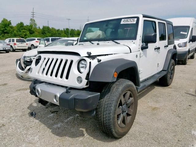 1C4BJWEG0EL174591 - 2014 JEEP WRANGLER U WHITE photo 2