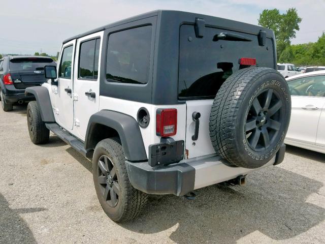 1C4BJWEG0EL174591 - 2014 JEEP WRANGLER U WHITE photo 3