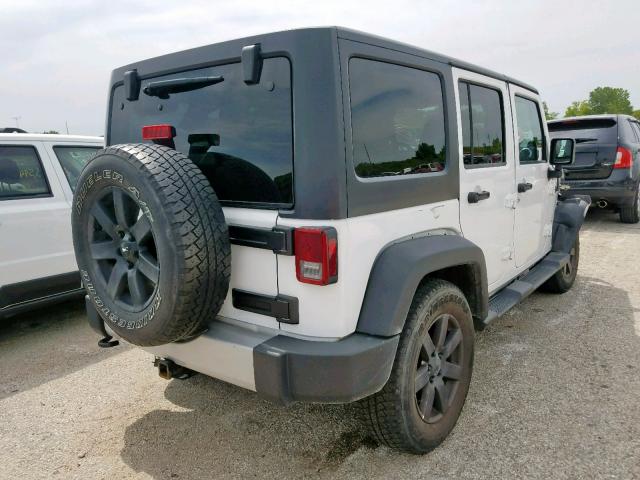 1C4BJWEG0EL174591 - 2014 JEEP WRANGLER U WHITE photo 4