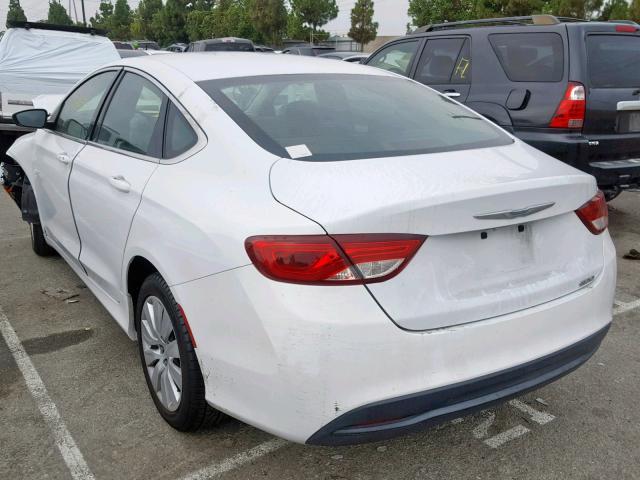 1C3CCCFB1FN597173 - 2015 CHRYSLER 200 LX WHITE photo 3