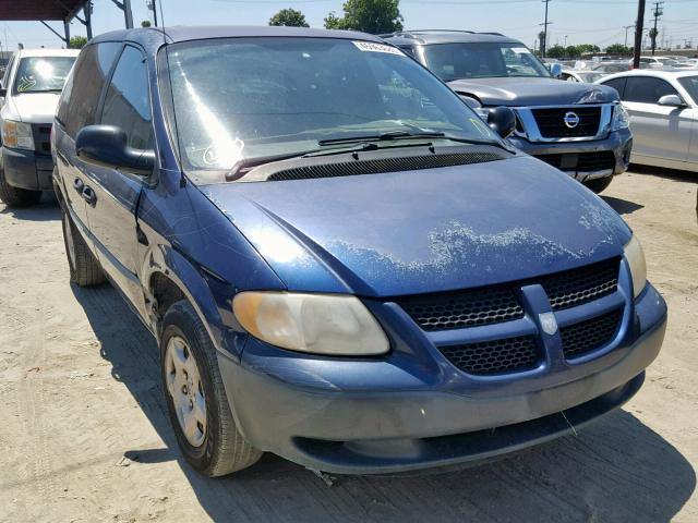 1B4GP25382B737959 - 2002 DODGE CARAVAN SE BLUE photo 1