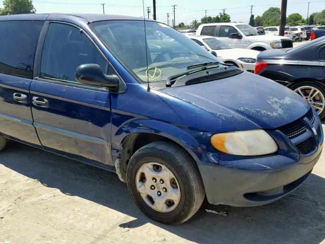 1B4GP25382B737959 - 2002 DODGE CARAVAN SE BLUE photo 9