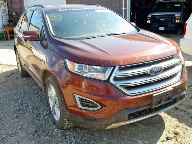 2FMTK4J83FBB34989 - 2015 FORD EDGE SEL BROWN photo 1