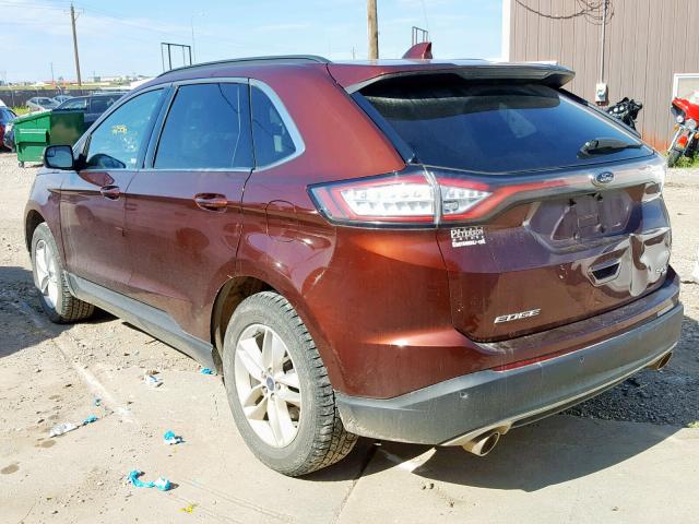 2FMTK4J83FBB34989 - 2015 FORD EDGE SEL BROWN photo 3