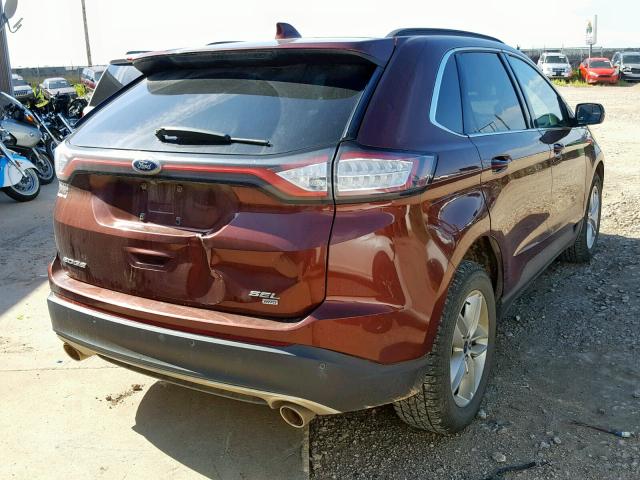 2FMTK4J83FBB34989 - 2015 FORD EDGE SEL BROWN photo 4