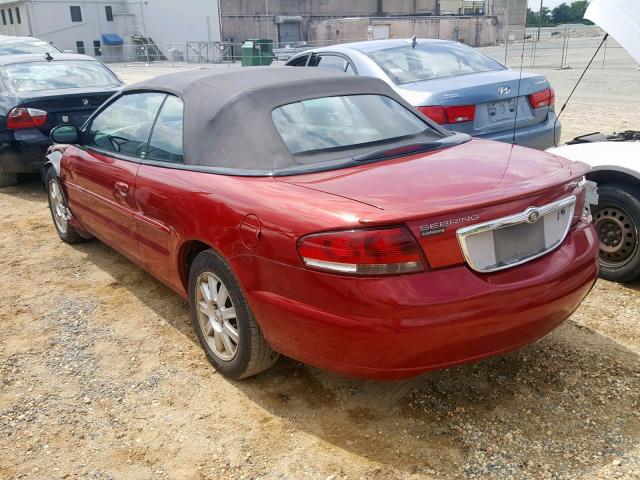 1C3EL75R75N690082 - 2005 CHRYSLER SEBRING GT RED photo 3