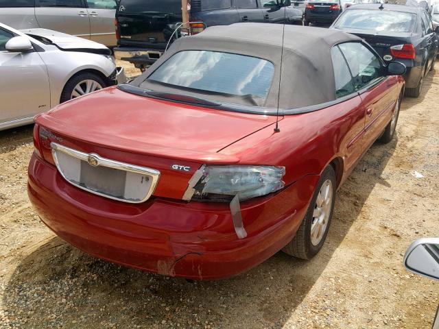 1C3EL75R75N690082 - 2005 CHRYSLER SEBRING GT RED photo 4