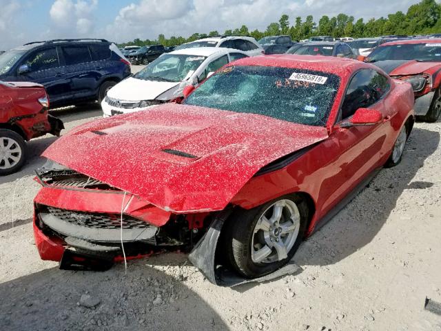 1FA6P8TH2K5152881 - 2019 FORD MUSTANG RED photo 2