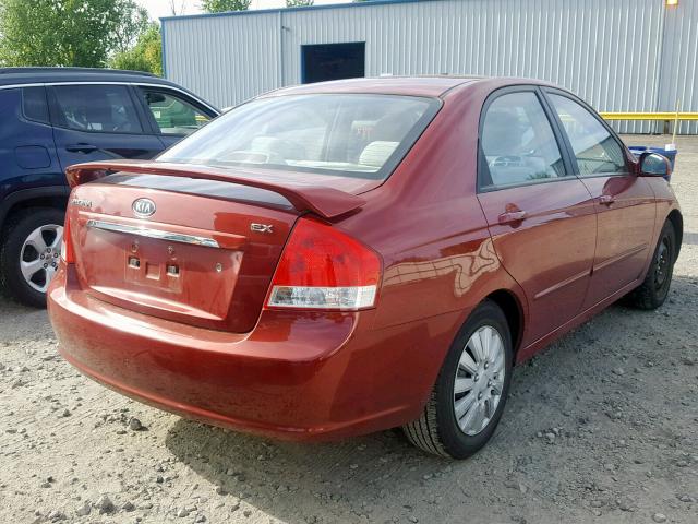 KNAFE121975424049 - 2007 KIA SPECTRA EX MAROON photo 4