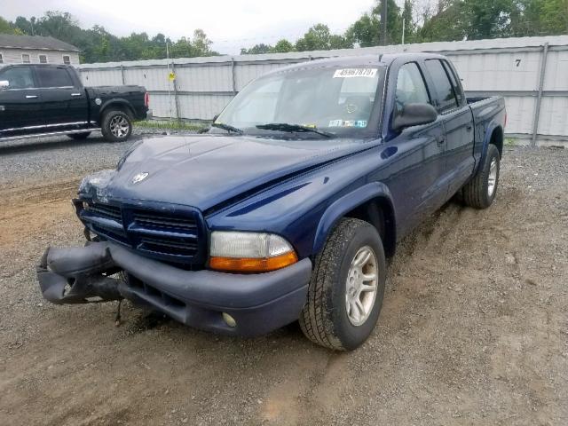 1D7HL38X63S319950 - 2003 DODGE DAKOTA QUA BLUE photo 2