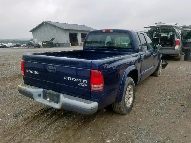 1D7HL38X63S319950 - 2003 DODGE DAKOTA QUA BLUE photo 4